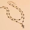 Dark Style Cross Double Layer Necklace Accessories for Women Halloween Personalized Alloy Hottie Clavicle Chain Jewelry Gifts