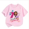 Gabbys Puppenhaus Geburtstag Zahl T-Shirt Mädchen Weiß Rosa Kurzarm T-Shirts Oberteile Baumwolle Sommer Lässig Partyzubehör T-Shirt