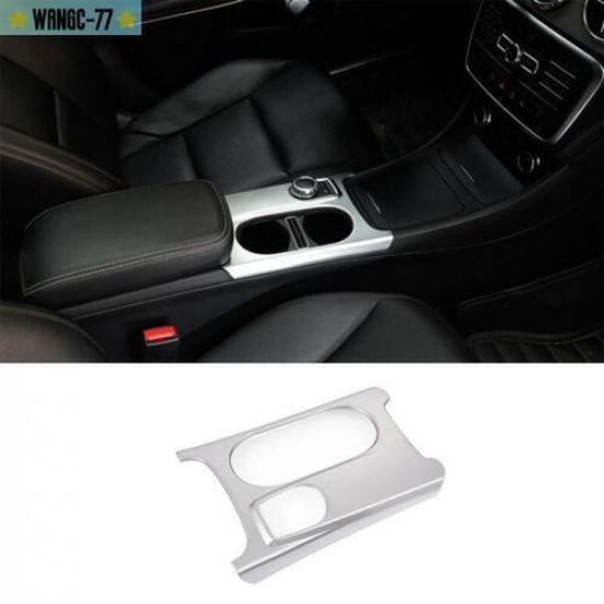 ABS Fit For Benz GLA CLA 2013- Silver Central Console Water Cup Cover Trim
