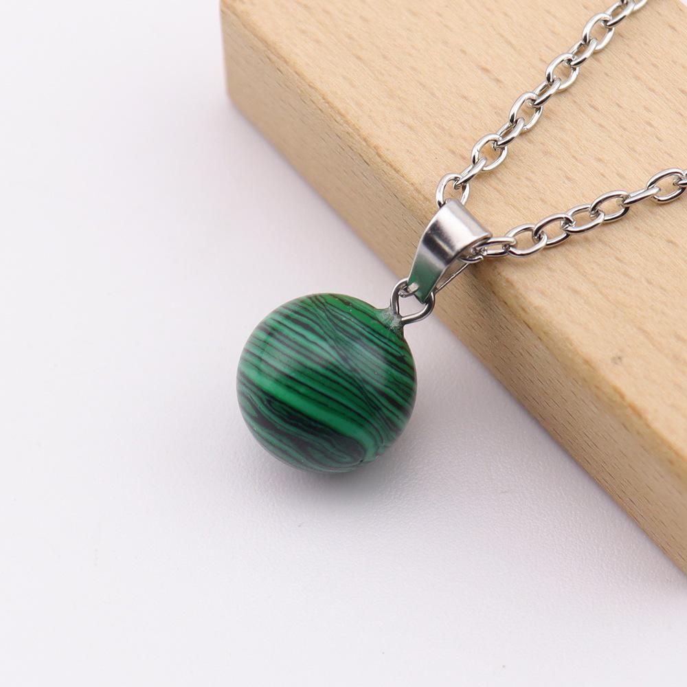 Natural Crystal Stone Sphere Pendant, 14mm, Melon Seed Clasp, Single Hole DIY Necklace, N766