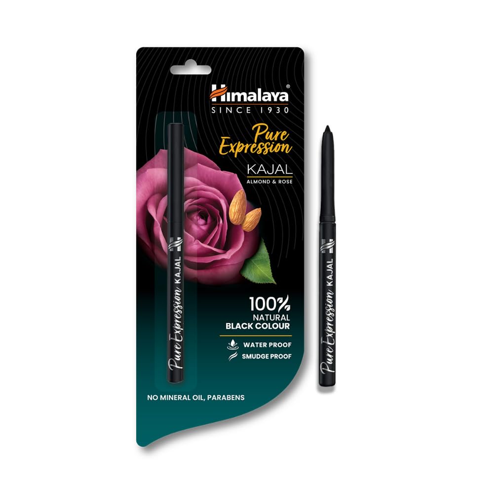 

Himalaya Pure Expression Kajal Black Matte Finish Waterproof Smudge Proof Long Lasting Eye Makeup With Almond Oil And Rose 0.30g