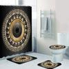 Geometric Grecian Key Meander Mandala Pattern Shower Curtain And Rug Set Abstract Geometric Bathroom Mats Rugs Toilet Decor Mat
