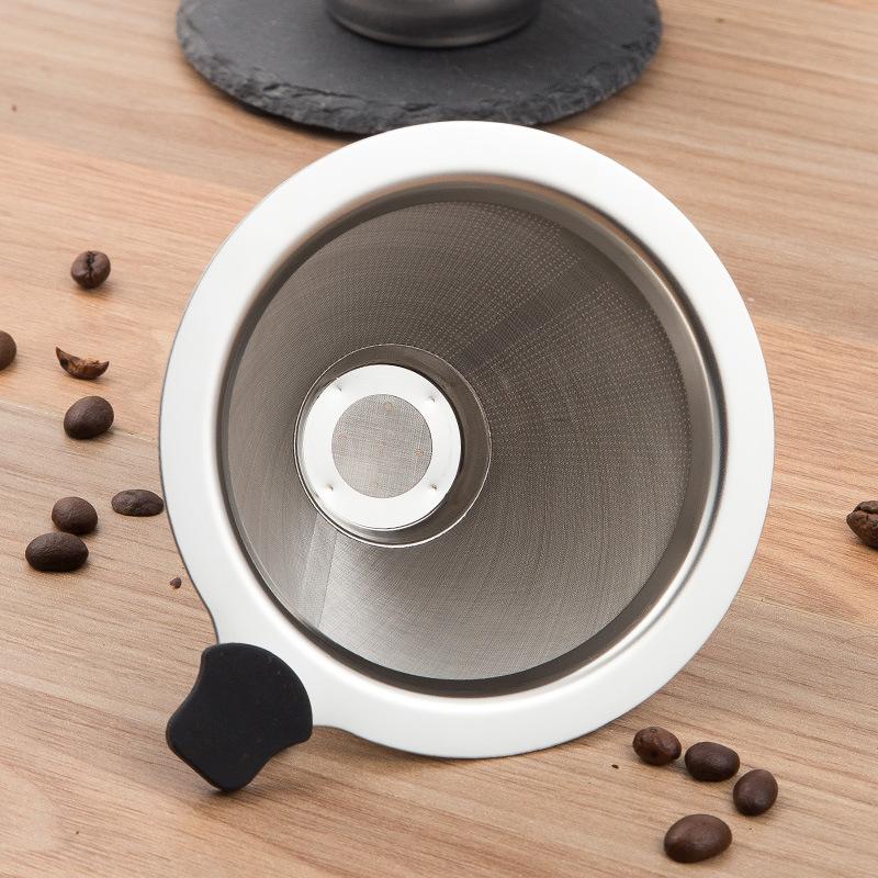 Double Layer Stainless Steel Reusable Coffee Filter Holder - Coffee Tea Strainer Essential Coffee Making Accessory