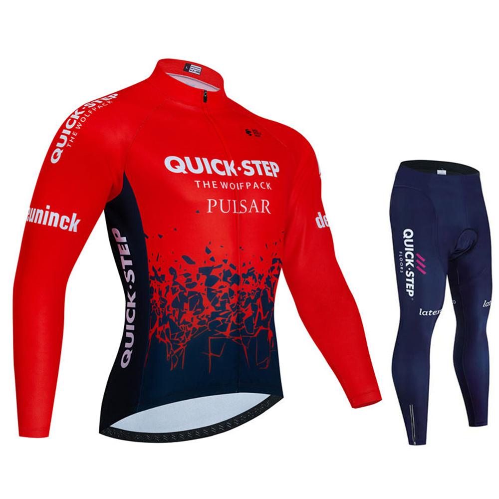 2026 Soudal Quick Step Team Cycling Jersey Set Spring Autumn Men MTB Ropa Maillot Ciclismo Long Sleeve Bicycle Clothing Bike Uniform