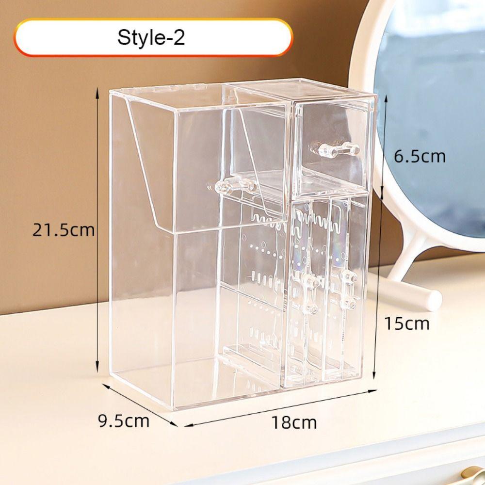 Acrylic Makeup Brush Holder Transparent Beauty Brush Container  Vanity Table