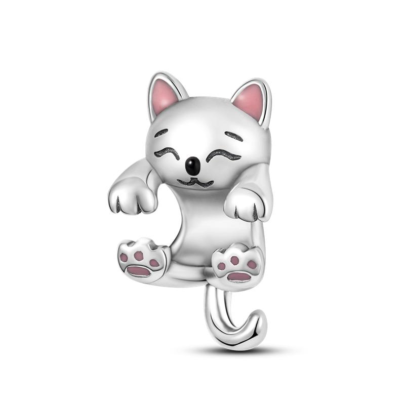Cat Collection 925 Copper Charms Bead Persian Bell Anderson Multifarious Cats Dangle Fit Bangle Bracelet Necklace DIY Zircon