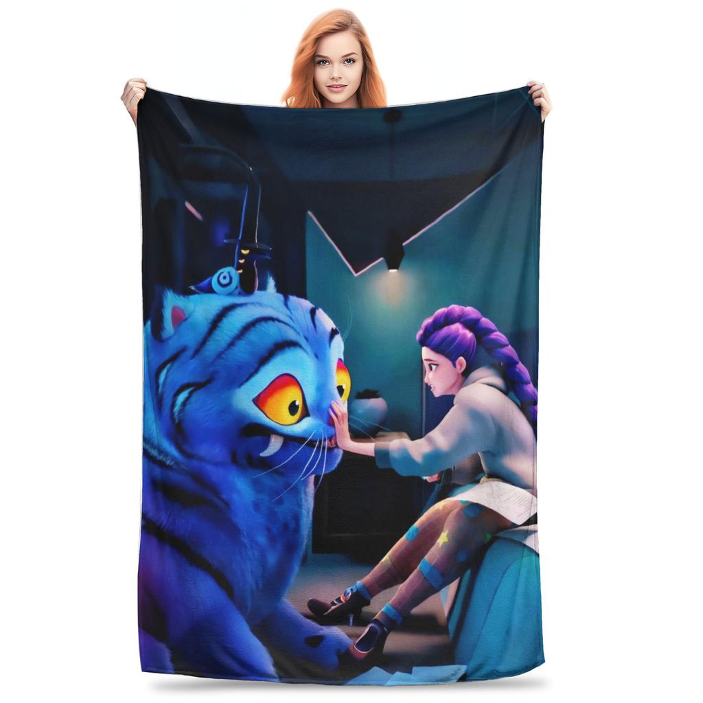 Kpop Loveci Démonů Měkkádeka Derpy Tygr & Rumi Kluk Dívka Plyšová Dekorační Přikrývka Módní Ložnice Flanelové Přehozy na Postel Potahy na Rozkládací Pohovku