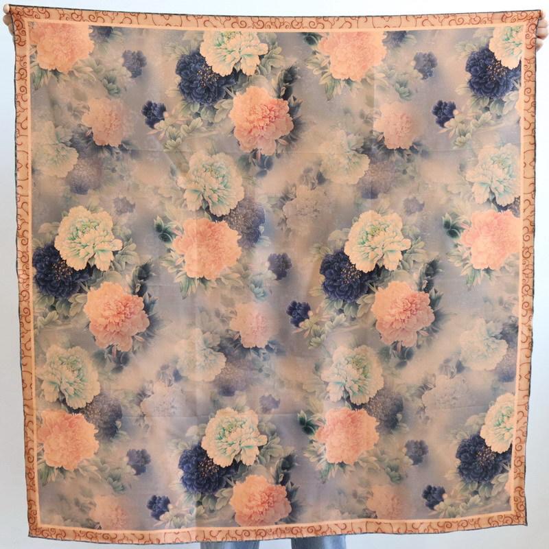 Heavy 24 mmi fragrant cloud yarn double-sided heterochromatic silk scarf 110 antique versatile square scarf mulberry silk scarf shawl 108*108CM