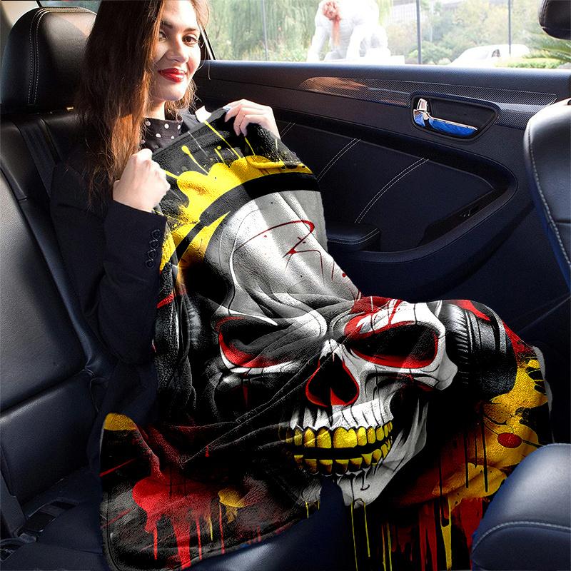 1pc Headphones of Death Soft, Decorative Blanket, Living Room, Travel, Camping, Car Blankets, Beach
