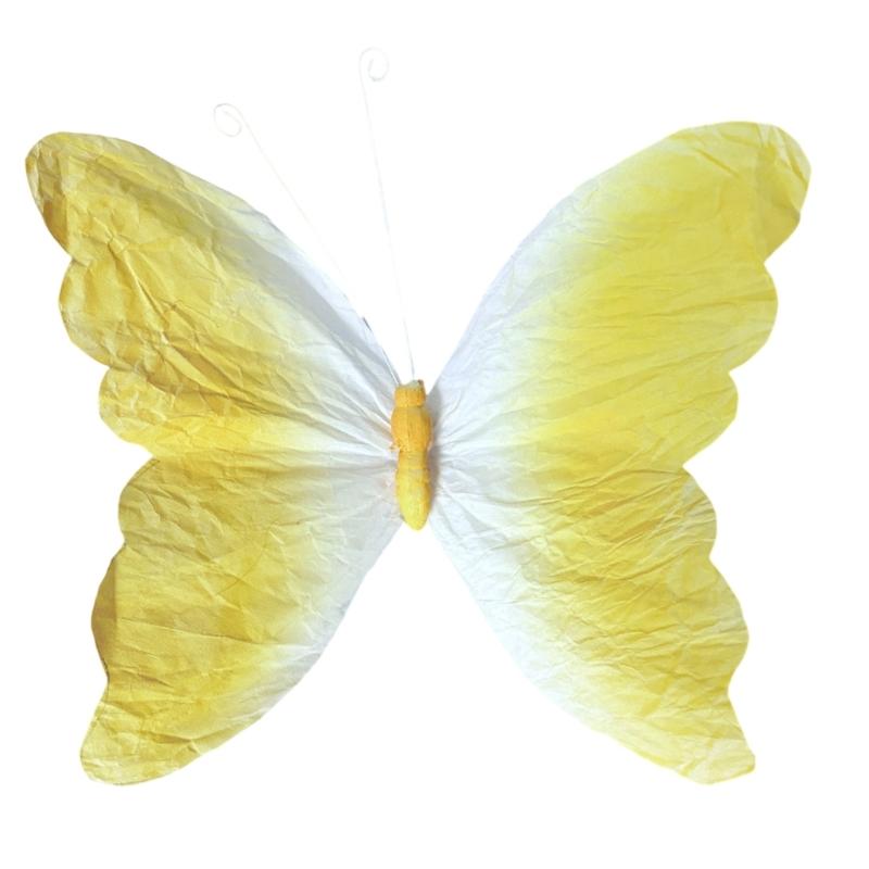 Handmade Crinkle Paper Butterfly Decorations For Storefront Visual Merchandising Event And Photo Backdrops