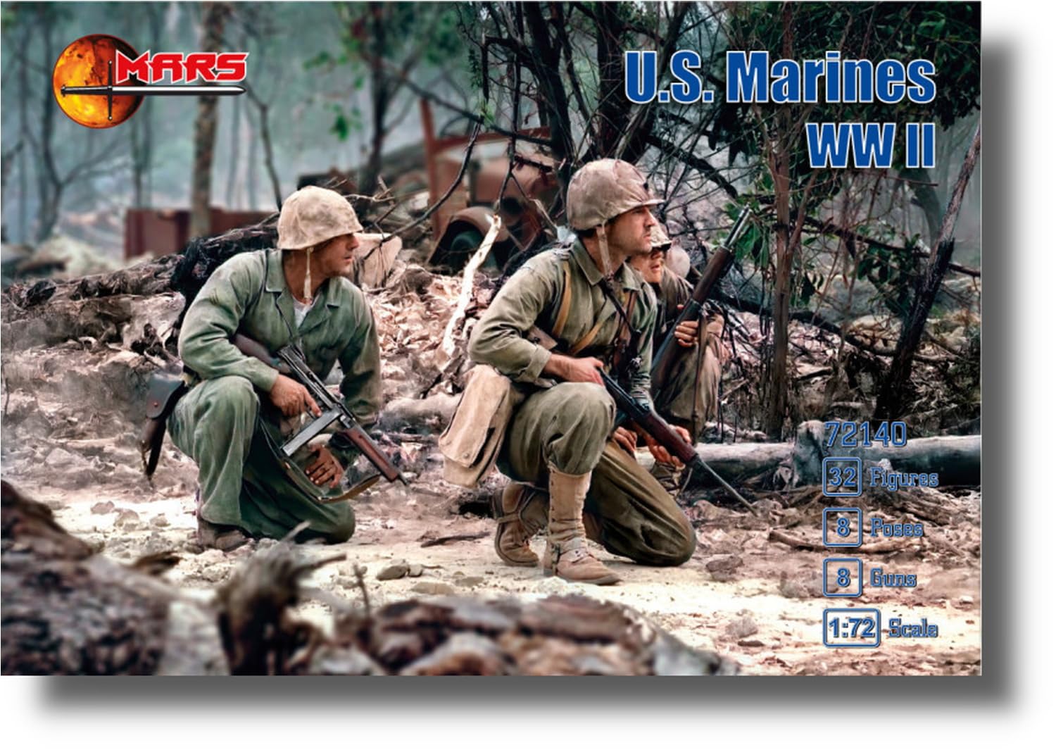 

Mars Figure US Marine Corps 8 Figures Plastic Model ORM72140 1/72 Poses/32