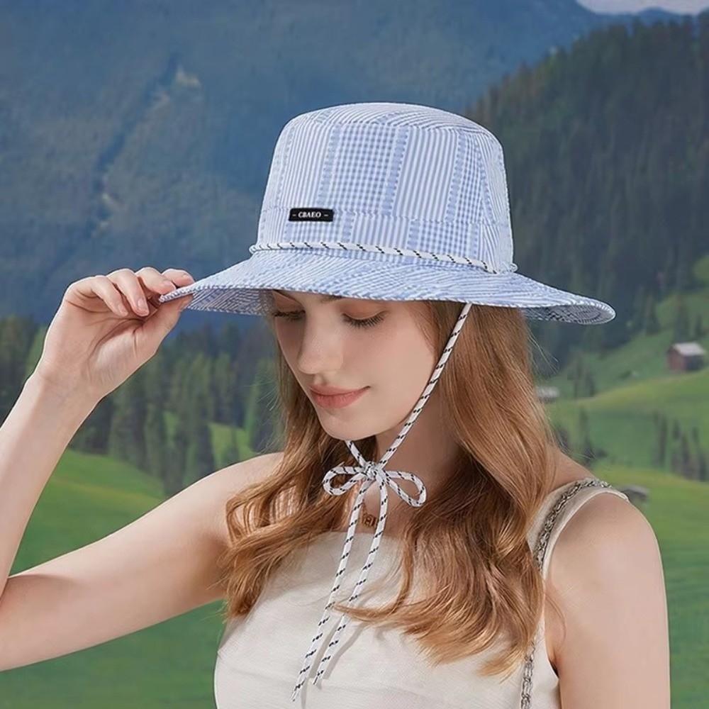 Drawstring Fisherman Hat Breathable Sunscreen Cap Korean Style Spring Summer Hat  Women