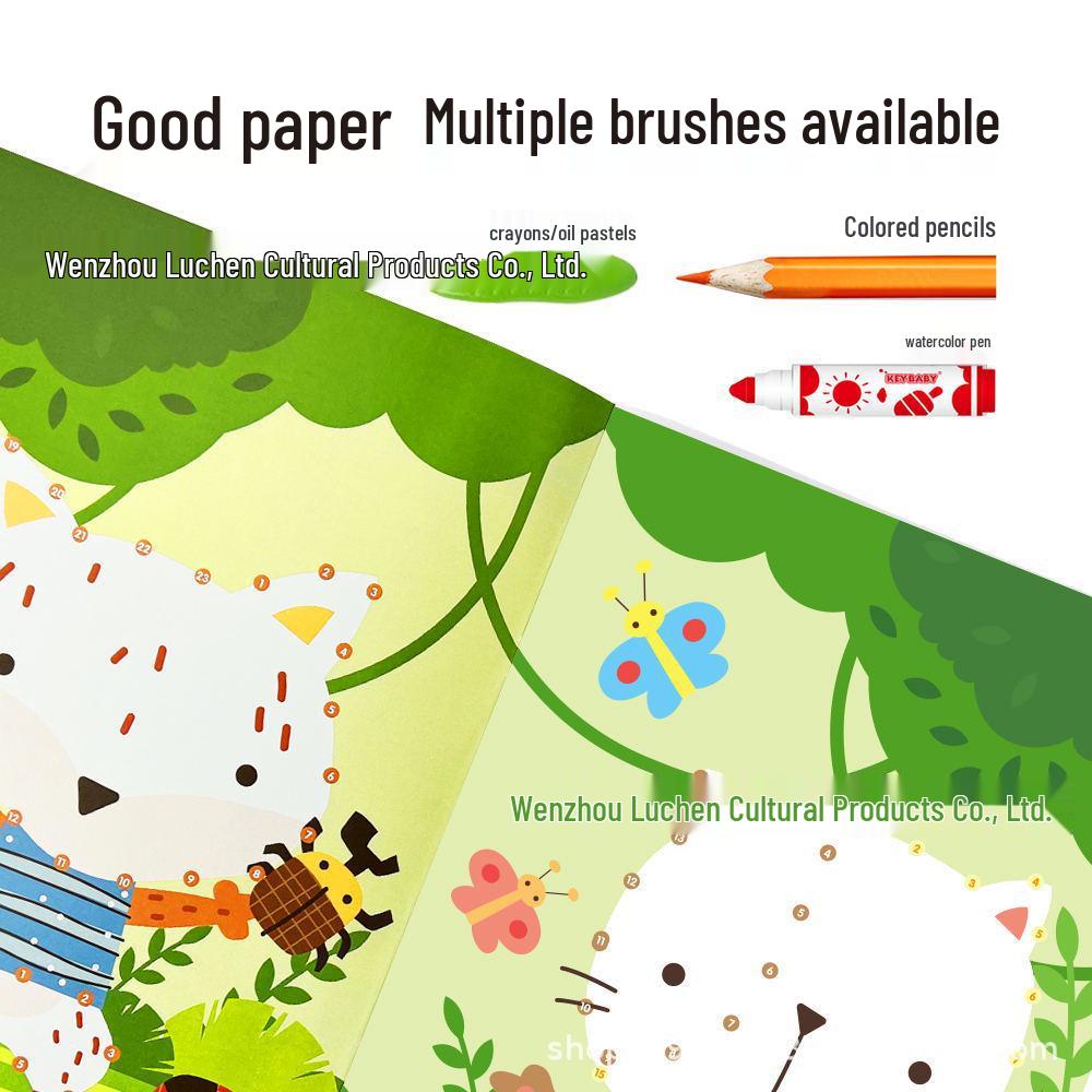 Digital Dot-to-Dot Coloring Book for Children's Early Education and Drawing Skills