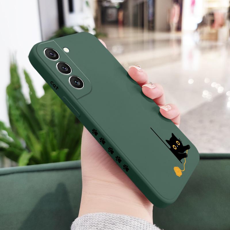 Custodia per Telefono Gatti nel Panico per Samsung Galaxy A37 A57 Copertura in Silicone Liquido