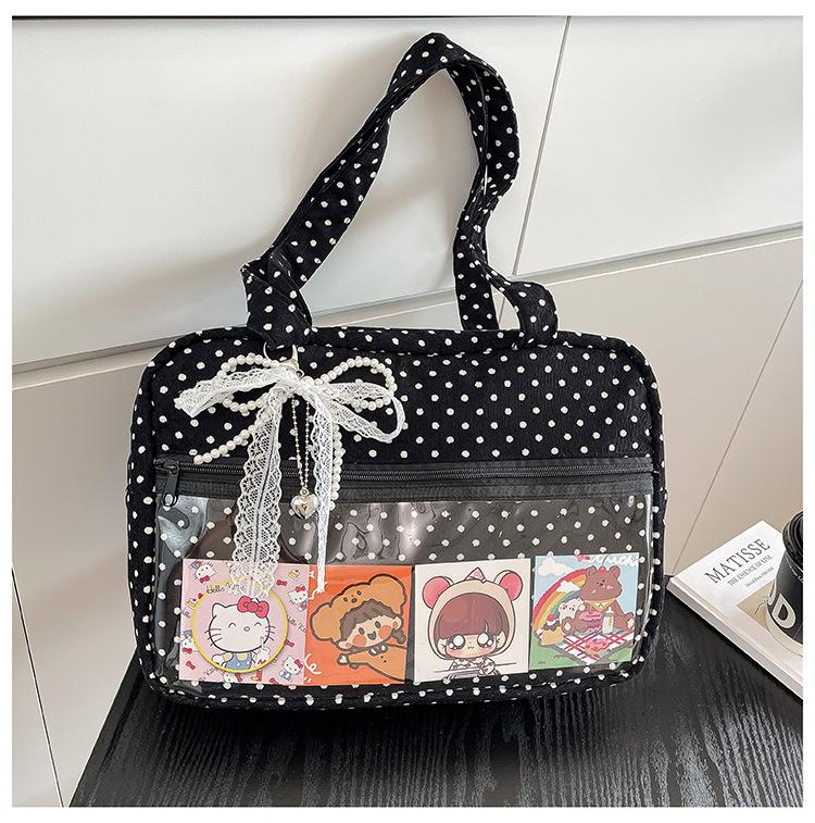 

New canvas material cosmetic bag portable large capacity portable zipper shoulder oblique span bag women s storage bag чёрный