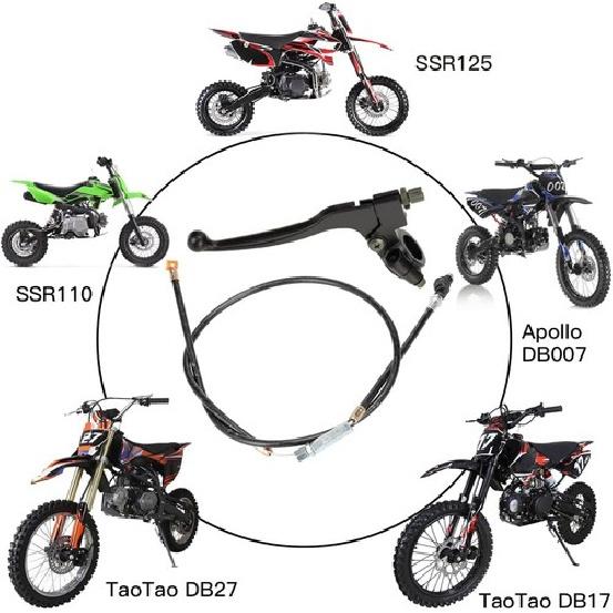 7/8'' Left Clutch Lever Handle Cable for 50cc 70cc 90cc 110cc 125cc 150cc P