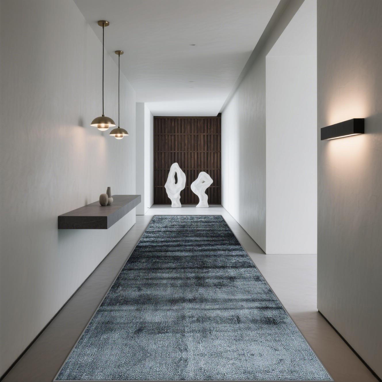 Grijze Easy Clean Loper voor Hal Entree Woonkamer Deuropening Antislip Duurzaam Vloerkleed Woondecoratie 1.9x6.5ft(60x200cm)