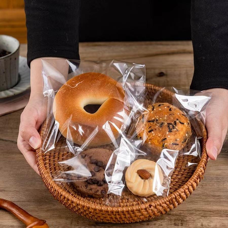Self-Sealing Transparent Bakery Packaging Bag for Scones, Biscuits, Cakes, and Toast
