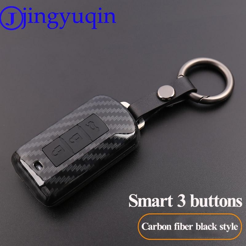 Jingyuqin 3B Kohlefaser Silikon Schlüsselhülle Abdeckung Für MITSUBISHI OUTLANDER Lancer EX ASX colt Grandis Pajero sport