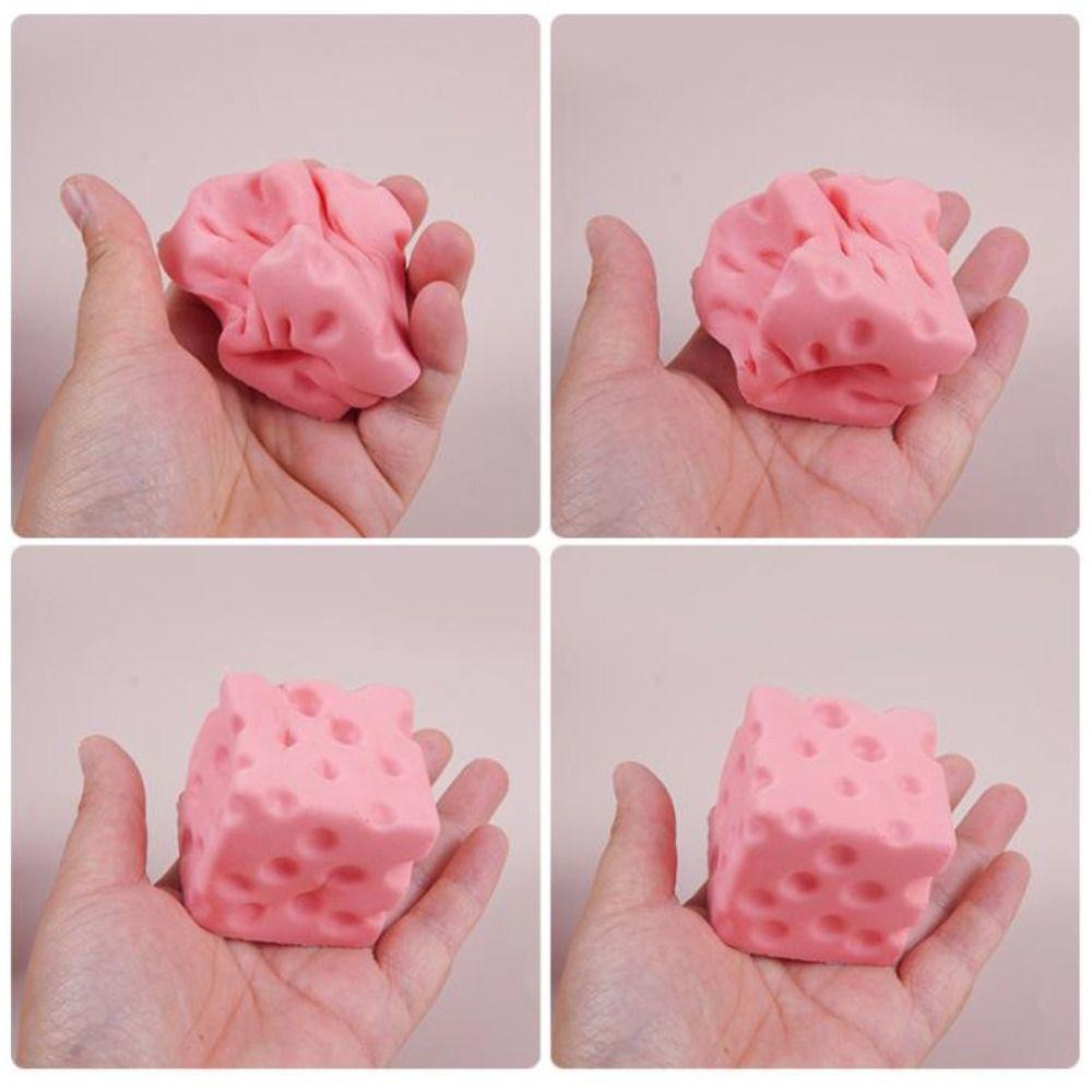 PU Slow rebound Cheese Squeezed Cube 5/7cm Cheese Stress Ball Cheese Pinch  Office Desk Toy