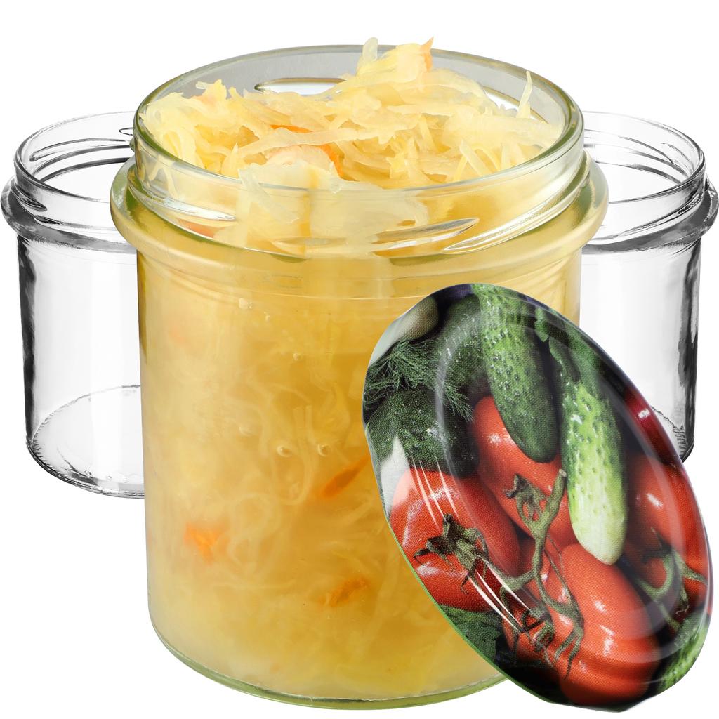 KADAX 10x Glas Glas 350ml Für Konserven Marmelade Honig Pastete Fleisch