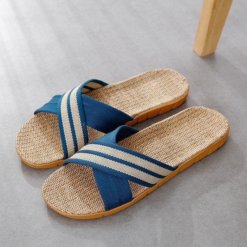 Linen Cool Slippers Indoor Temperament Hemp Drag Light Slippers Male and Female Couples