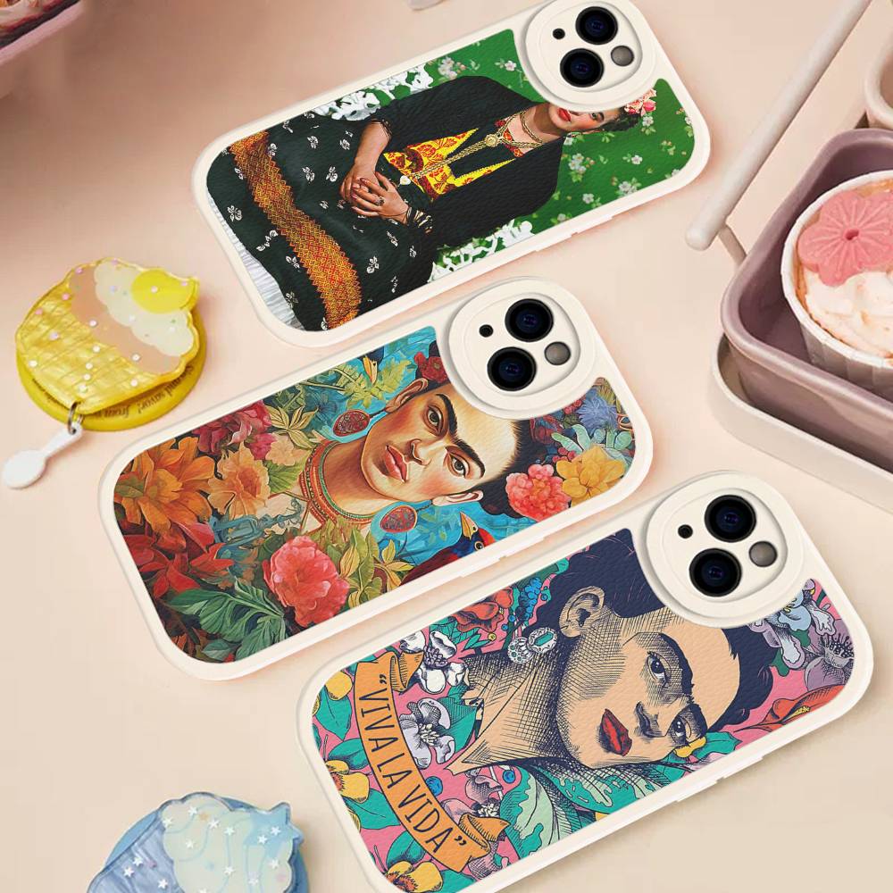 Fashion F-Frida K-KahlosS Phone Case For IPhone 16 15 14 13 12 11 Pro Max Plus Shockproof Leather Cover