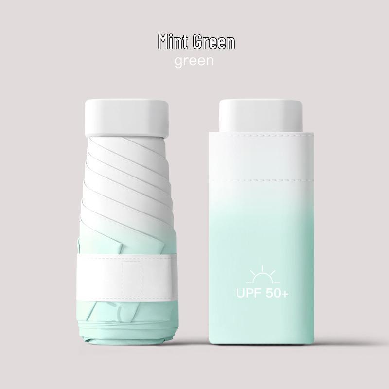 Compact Six-Fold Sun & Rain Umbrella with UV Protection for Women