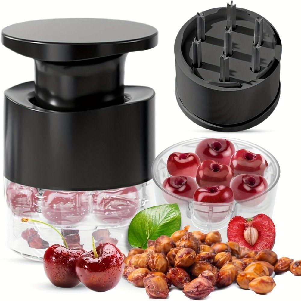 7 Holes Jujube Pitter Push-type Cherry Olive Pits Tools Cherry Pitter  Fruit Vegetable Tools