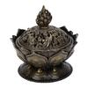 Incense Holder Vintage Zinc Copper Alloy Flower Shaped Incense Bowl Home Decoration
