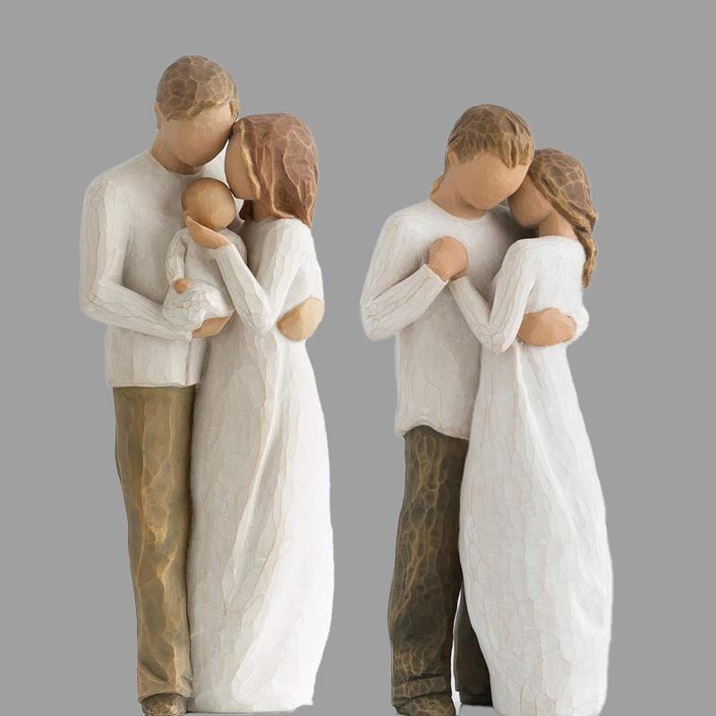 Premium American Family Statue Figurine Creative Wedding Gift Home Office Decor