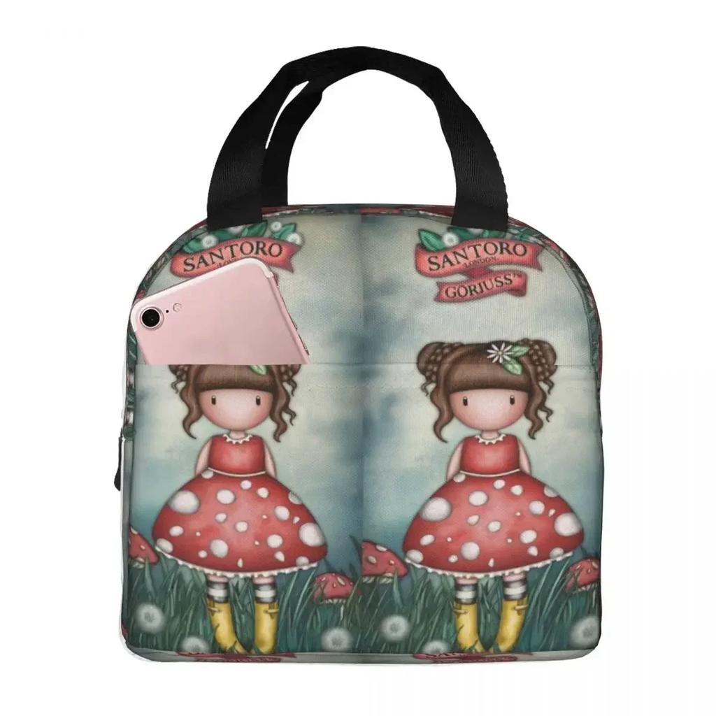Girls Gorjuss Insulated Lunch Bag for Women Office Cooler Thermal Food Box Tote Portable Lunch Boxes Container