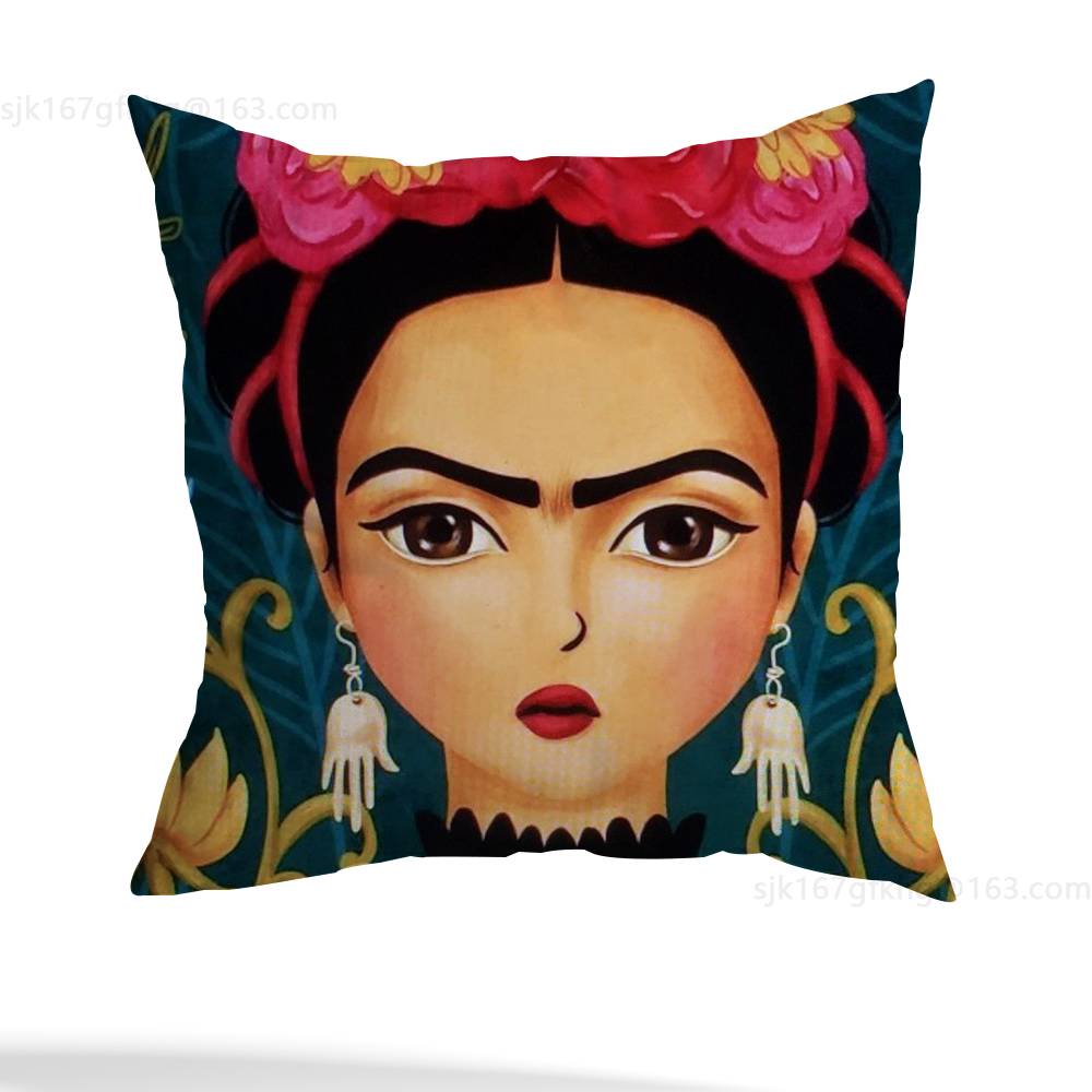 F-Frida K-K Donna Arte Federa Federa Soggiorno Divano Copricuscino Adatto Per Casa Camera da Letto Decorazione Stanza