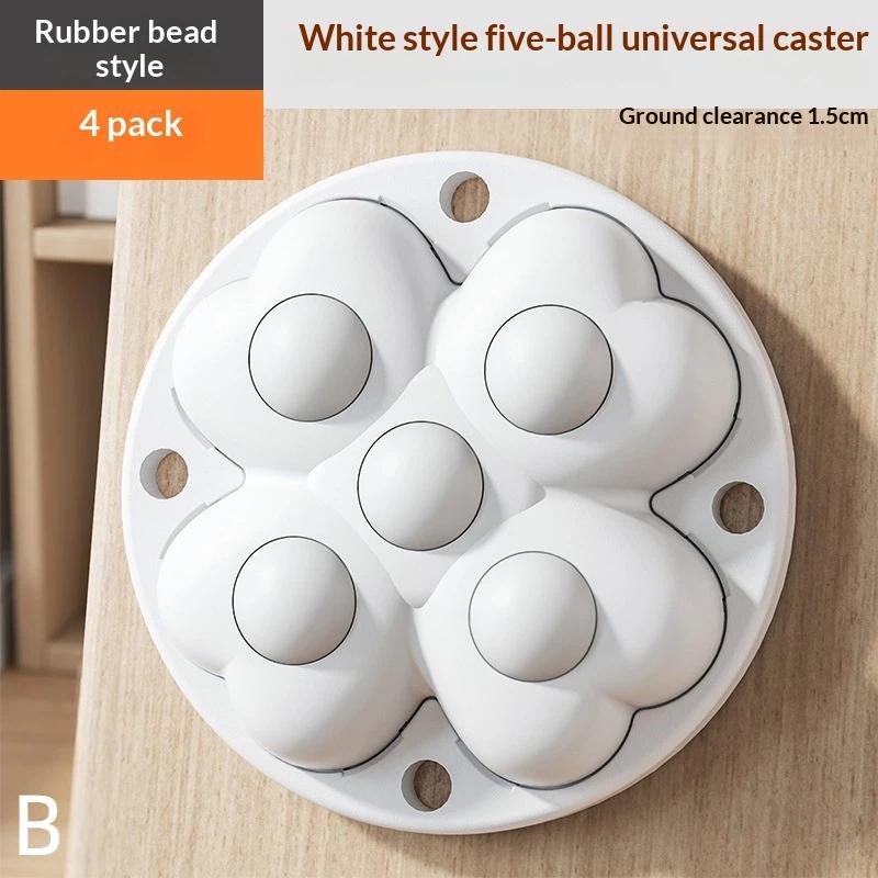 Movable Furniture Chair Leg Pads 4PCS Adjustable Height Foot Risers with 5 Wheels Anti-Scratch for Hardwood Tile Floors