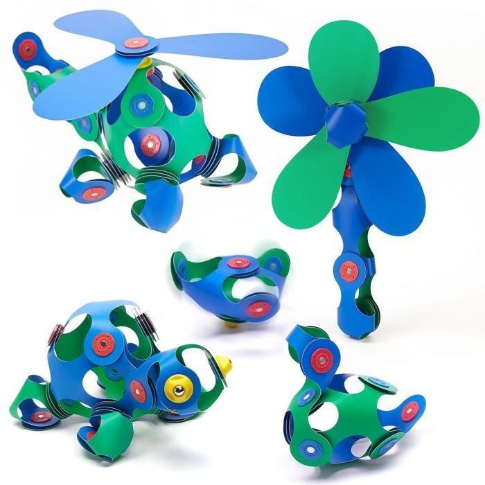 Crew Pack CLIXO - Bleu/Vert - GIPSY TOYS - Jeu de Construction magnétique, Flexible, Durable et imaginatif - 30 pièces - Dès 4 ans