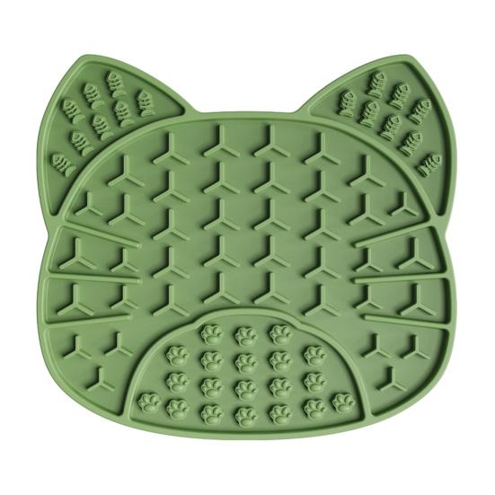 Silicone Dog Lick Mat with Suction Cup, Peanut Butter Licking Mat for Dogs Cats, Anti-Slip Pet Slow Feeder Bowl Lick Pad зелёный