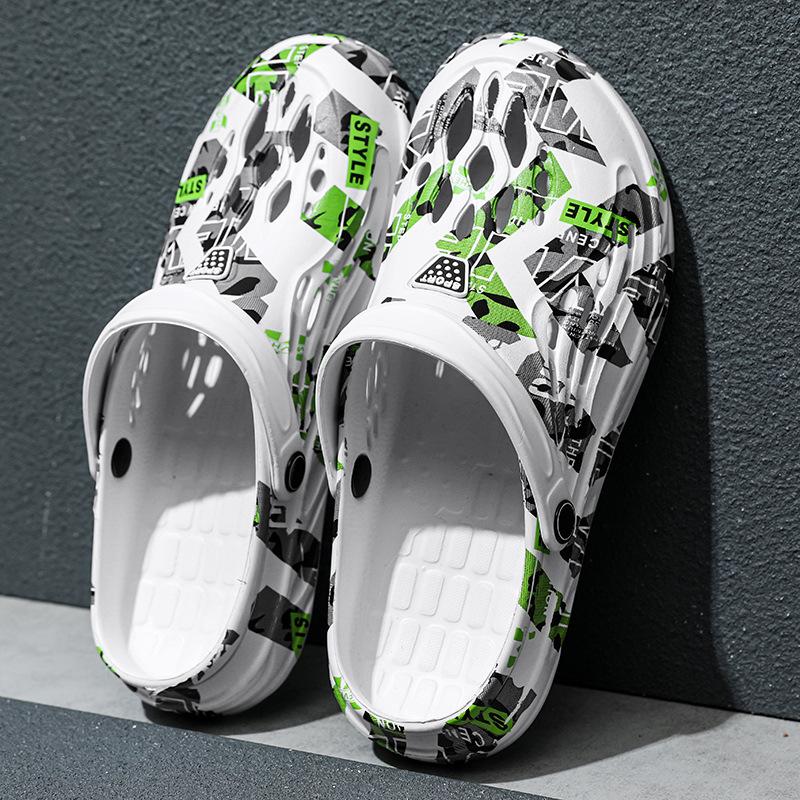 

Large size sandals summer hole shoes platform men s 2025 new indoor and outdoor two-wear slippers seaside beach 48-49 белый