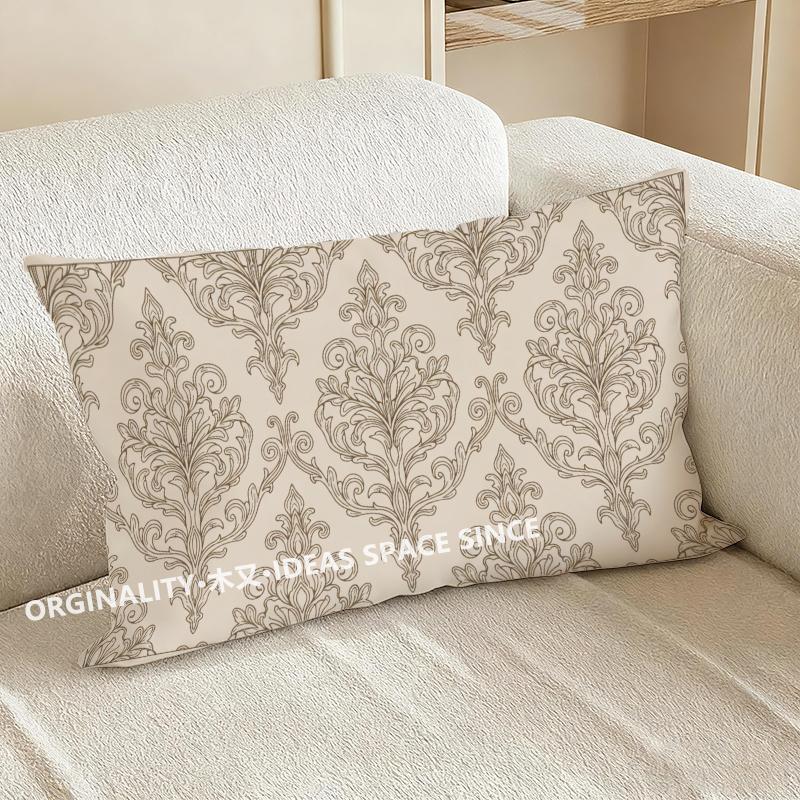 Elegant Floral Pattern Pillowcase Suitable For Sofa Bedroom Car Pillow Cover Cushion Rectangular Back Cushion