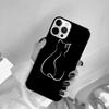 Minimalist line Cat Phone Case Cover For iPhone 17 Air 15 Pro MAX 16 Plus 14 12 11 13 coque