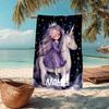 Custom Name Ultra-Soft Beach Towel with Unicorn Theme,Ideal for Pool - Camping, Diving - Perfect Travel Essential, Vibrant Beach Towel.