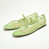 Green Embroidered Mesh Ballet Flats for Women Square Toe Elastic Band Slip On Mary Janes Shoes Ladies Casual Soft Summer Loafers