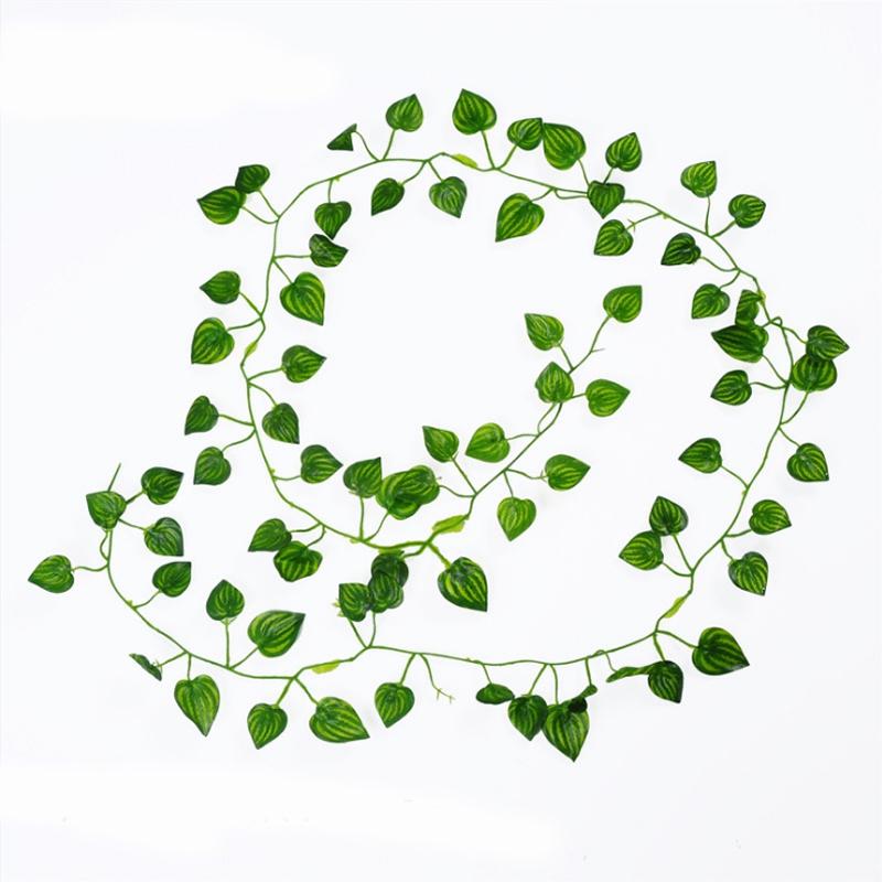 Artificial Plants 2 Meters Leaf Vine Green Dill Leaves Home Decoration Stage Props Wedding Bridal Accessories Hanging DIY Arch