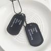 European & American Four-Row Letter Double-Brand Dog Tag Necklace for Men