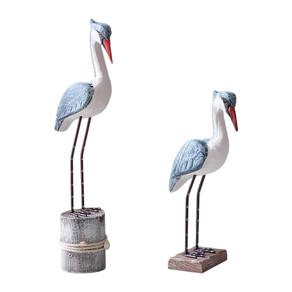 Wood Sea Vogel Sculptures Collection Shelf Decoration for Café