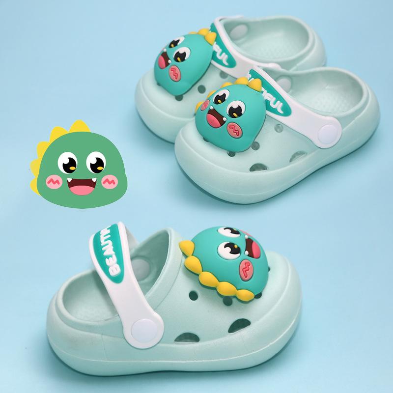 Soft-soled Non-slip Cartoon Dinosaur Clogs for Summer, Boys' and Girls' Children's Slippers, Sandals for Kids and Toddlers