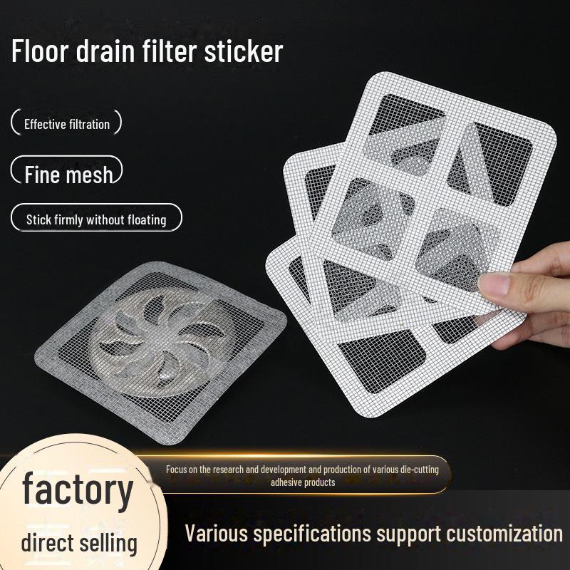 Disposable Square Floor Drain Hair & Mosquito Filter Stickers for Kitchen, Bathroom, Toilet