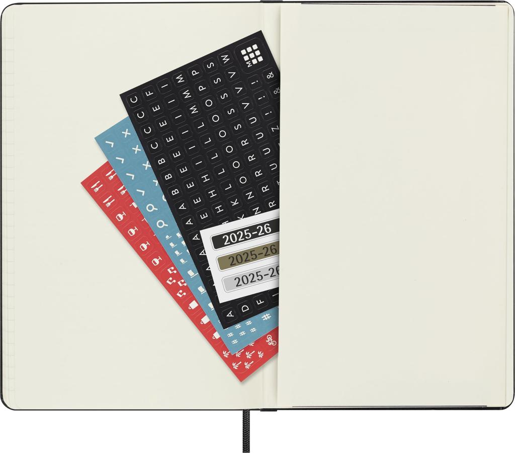 Moleskine 2025 Planner, July Start, 18-Month Weekly Horizontal Diary, Large Size (13cm X 21cm), Hardcover, Black, DHB18WH3Y26