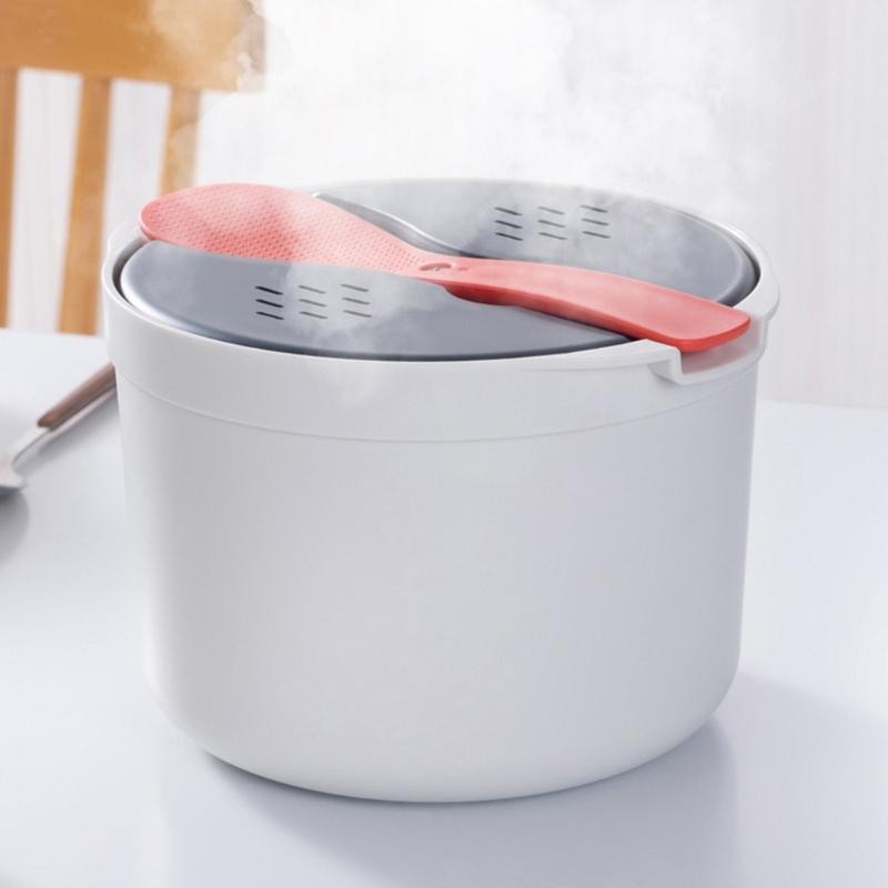 Durable Microwave Food Container Cooker Practical Microwave Cooker Innovative Microwave Rice Cooker for Healthy Cooking