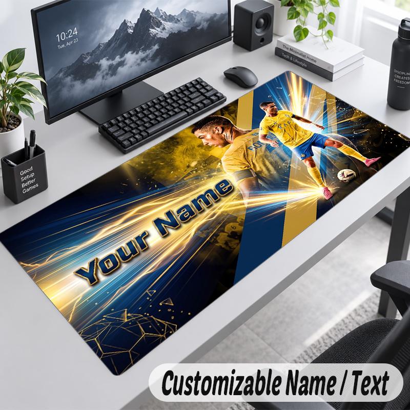 Custom Name Text Mouse Pad Cristiano Ronaldo Personalized Desk Pad For Work And Gaming