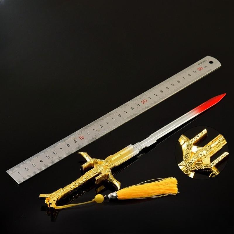 30cm/11.8in Medieval Swords Assassin’s Creed Weapon Model Metal Game Peripherals Cosplay Holiday Gift Ornaments Toys Collectible